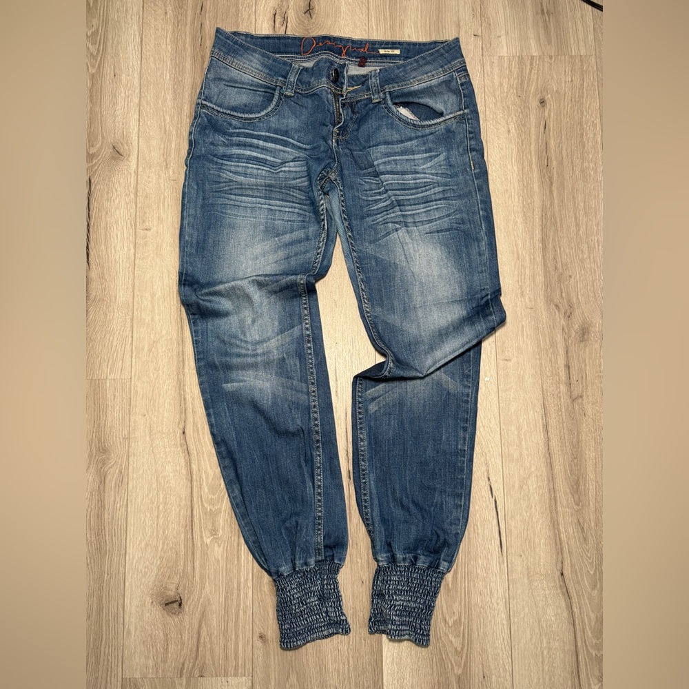 Desigual Blue Skinny Jeans with Elastic Cuffs
